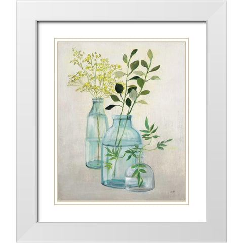 Woodland Greenery II White Modern Wood Framed Art Print with Double Matting by Purinton, Julia