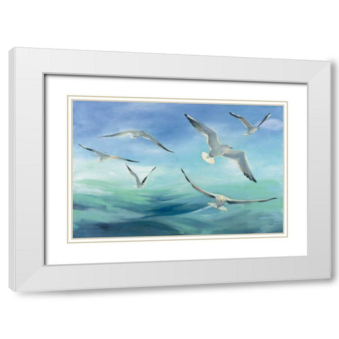 Sea Flight White Modern Wood Framed Art Print with Double Matting by Purinton, Julia