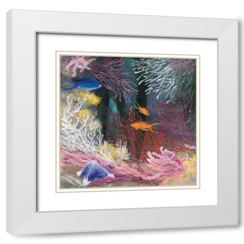 Coastal Reef I White Modern Wood Framed Art Print with Double Matting by Purinton, Julia