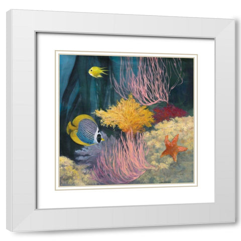 Coastal Reef II White Modern Wood Framed Art Print with Double Matting by Purinton, Julia
