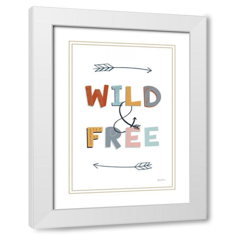 Wild and Free Pastel White Modern Wood Framed Art Print with Double Matting by Thorns, Becky