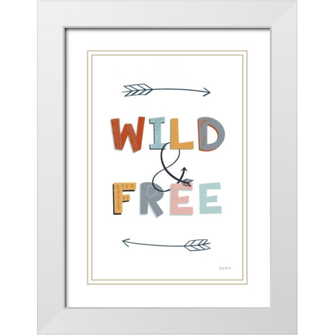 Wild and Free Pastel White Modern Wood Framed Art Print with Double Matting by Thorns, Becky