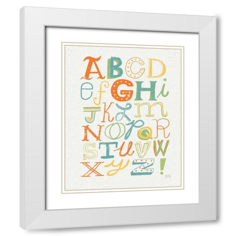 Funky Letters Bright White Modern Wood Framed Art Print with Double Matting by Mullan, Michael