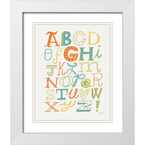 Funky Letters Bright White Modern Wood Framed Art Print with Double Matting by Mullan, Michael