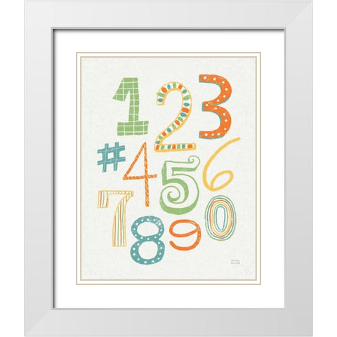 Funky Letters Bright White Modern Wood Framed Art Print with Double Matting by Mullan, Michael