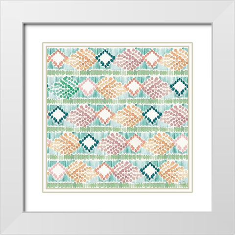 Macrame Meander Pattern VI White Modern Wood Framed Art Print with Double Matting by June, Dina