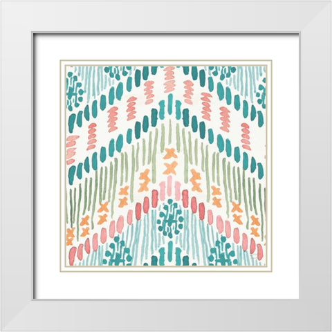 Macrame Meander Pattern VIIIA White Modern Wood Framed Art Print with Double Matting by June, Dina