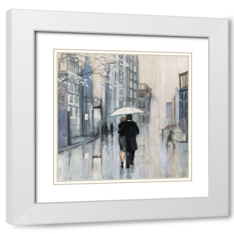 Spring Rain New York Neutral Crop White Modern Wood Framed Art Print with Double Matting by Purinton, Julia