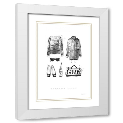 Back to Black II White Modern Wood Framed Art Print with Double Matting by Charro, Mercedes Lopez