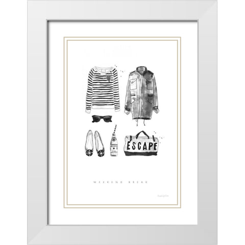 Back to Black II White Modern Wood Framed Art Print with Double Matting by Charro, Mercedes Lopez