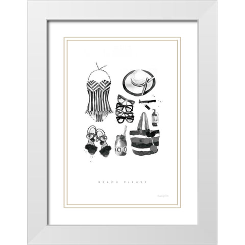 Back to Black V White Modern Wood Framed Art Print with Double Matting by Charro, Mercedes Lopez