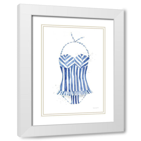Vintage Swimwear I White Modern Wood Framed Art Print with Double Matting by Charro, Mercedes Lopez