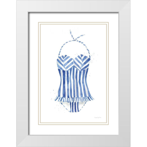 Vintage Swimwear I White Modern Wood Framed Art Print with Double Matting by Charro, Mercedes Lopez