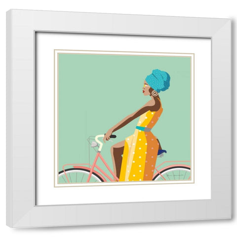 Summer Girl II v2 White Modern Wood Framed Art Print with Double Matting by Escalante, Omar
