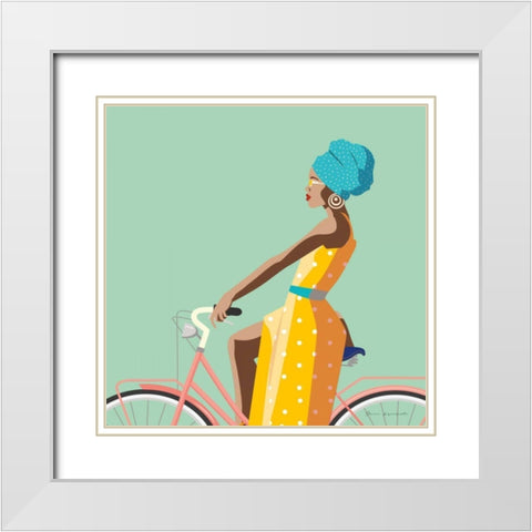 Summer Girl II v2 White Modern Wood Framed Art Print with Double Matting by Escalante, Omar