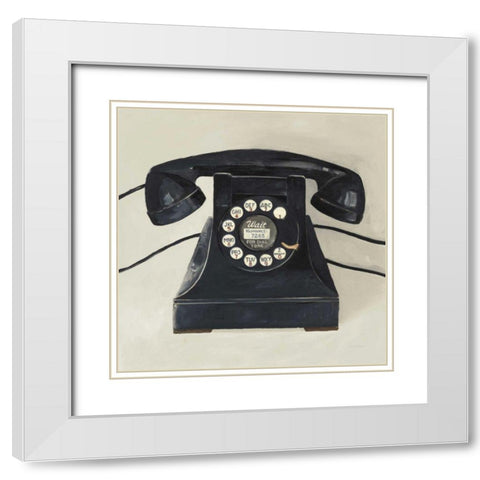 Classic Telephone on Cream White Modern Wood Framed Art Print with Double Matting by Tillmon, Avery