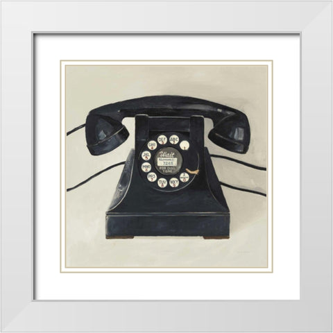Classic Telephone on Cream White Modern Wood Framed Art Print with Double Matting by Tillmon, Avery