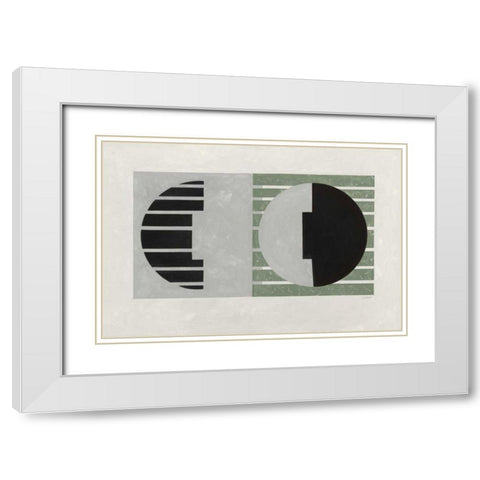 Latitude Sage White Modern Wood Framed Art Print with Double Matting by Schick, Mike