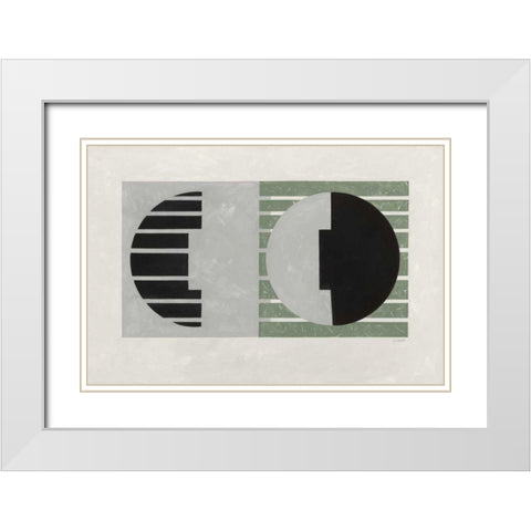 Latitude Sage White Modern Wood Framed Art Print with Double Matting by Schick, Mike