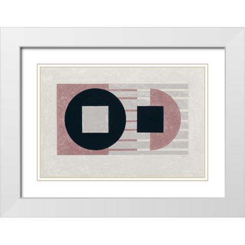 Laterally Speaking Mauve White Modern Wood Framed Art Print with Double Matting by Schick, Mike