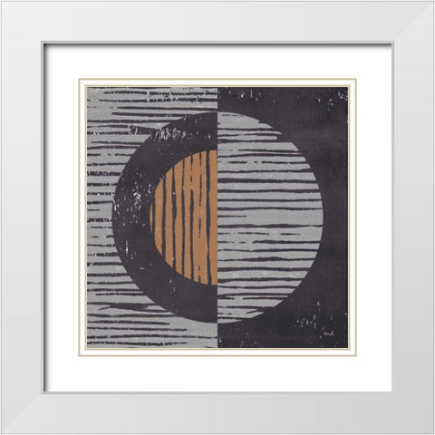 Primitive I Gray White Modern Wood Framed Art Print with Double Matting by Hershey, Moira