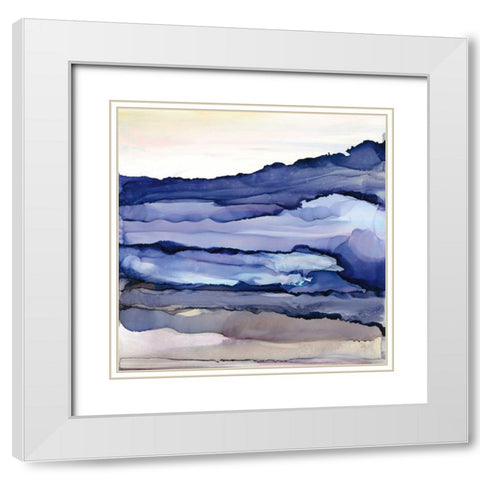 Bluescape III White Modern Wood Framed Art Print with Double Matting by Paschke, Chris
