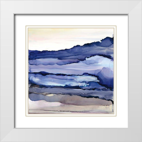 Bluescape III White Modern Wood Framed Art Print with Double Matting by Paschke, Chris