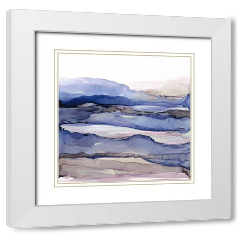 Bluescape IV White Modern Wood Framed Art Print with Double Matting by Paschke, Chris