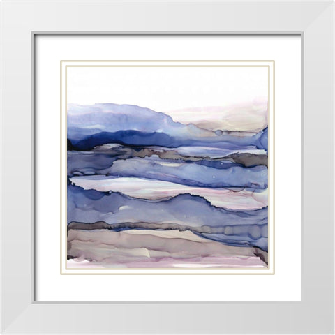Bluescape IV White Modern Wood Framed Art Print with Double Matting by Paschke, Chris