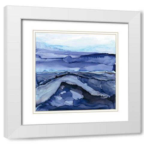 Bluescape V White Modern Wood Framed Art Print with Double Matting by Paschke, Chris