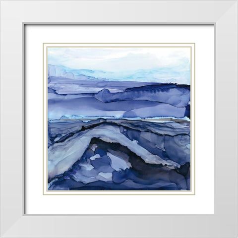 Bluescape V White Modern Wood Framed Art Print with Double Matting by Paschke, Chris