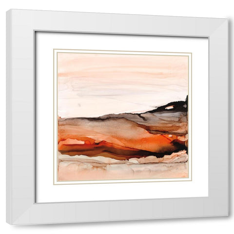 Orangescape I White Modern Wood Framed Art Print with Double Matting by Paschke, Chris