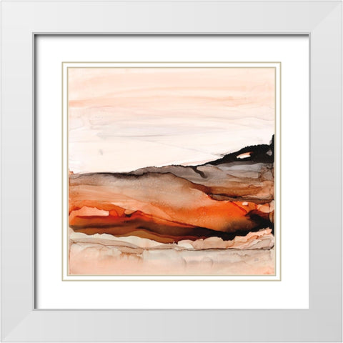 Orangescape I White Modern Wood Framed Art Print with Double Matting by Paschke, Chris