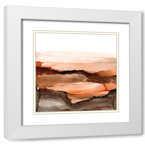 Orangescape II White Modern Wood Framed Art Print with Double Matting by Paschke, Chris
