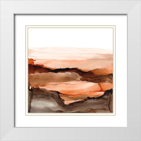 Orangescape II White Modern Wood Framed Art Print with Double Matting by Paschke, Chris