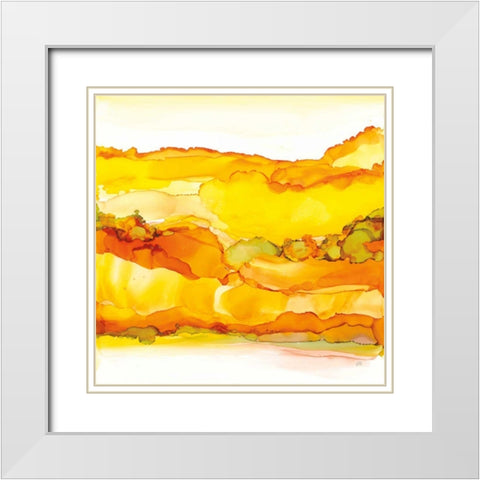Yellowscape II White Modern Wood Framed Art Print with Double Matting by Paschke, Chris