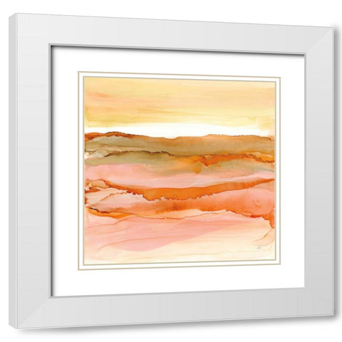 Desertscape I White Modern Wood Framed Art Print with Double Matting by Paschke, Chris