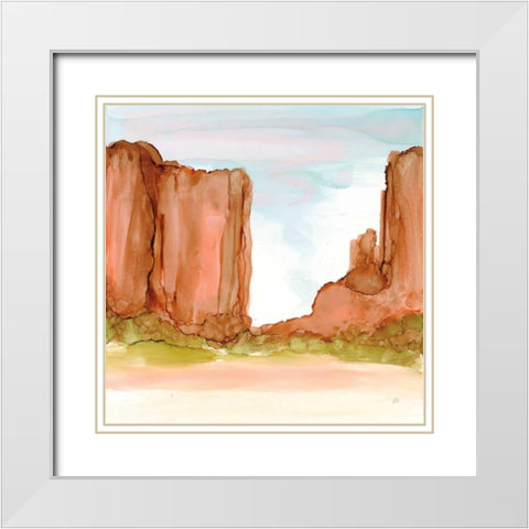 Desertscape VI White Modern Wood Framed Art Print with Double Matting by Paschke, Chris