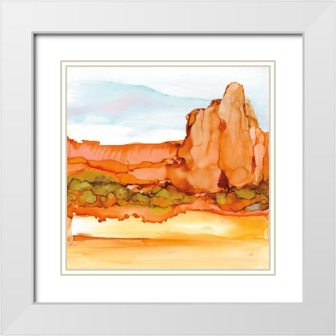 Desertscape VII White Modern Wood Framed Art Print with Double Matting by Paschke, Chris