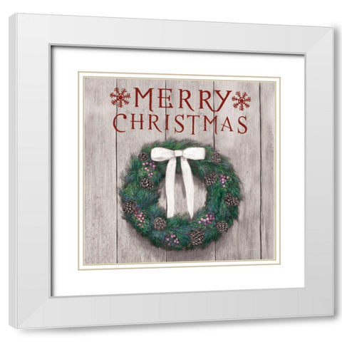 Christmas Affinity VII on Gray Wood White Modern Wood Framed Art Print with Double Matting by Wiens, James