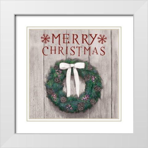 Christmas Affinity VII on Gray Wood White Modern Wood Framed Art Print with Double Matting by Wiens, James