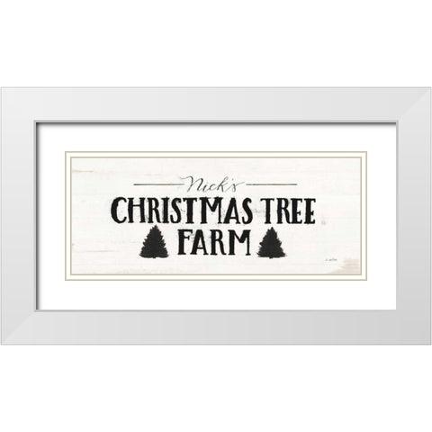 Christmas in the Heartland VI BW White Modern Wood Framed Art Print with Double Matting by Wiens, James
