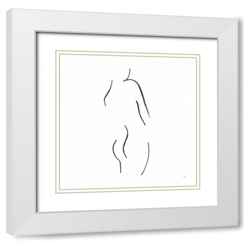Cheeky I White Modern Wood Framed Art Print with Double Matting by Paschke, Chris