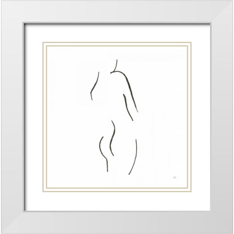 Cheeky I White Modern Wood Framed Art Print with Double Matting by Paschke, Chris