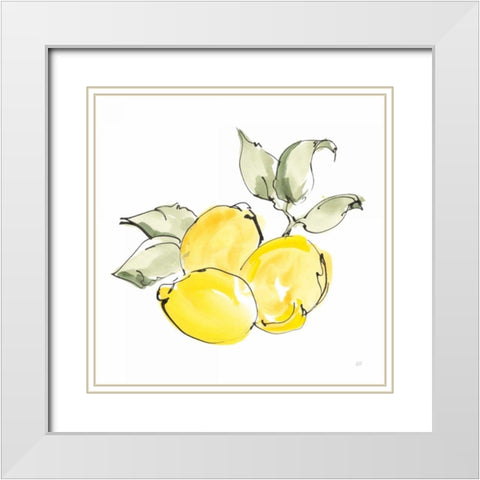 Lemons II White Modern Wood Framed Art Print with Double Matting by Paschke, Chris