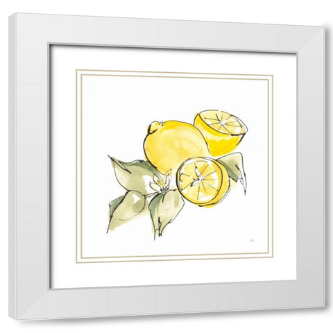 Lemon Still Life I White Modern Wood Framed Art Print with Double Matting by Paschke, Chris