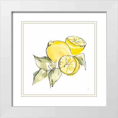 Lemon Still Life I White Modern Wood Framed Art Print with Double Matting by Paschke, Chris