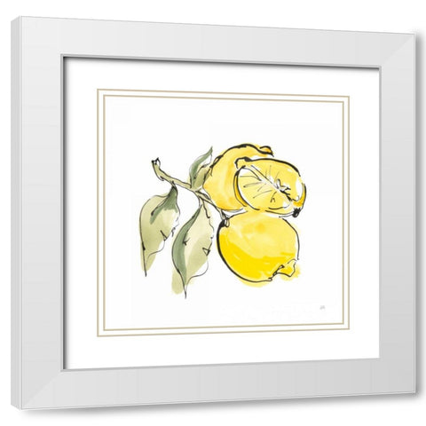 Lemon Still Life II White Modern Wood Framed Art Print with Double Matting by Paschke, Chris