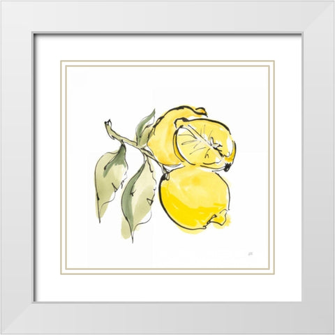 Lemon Still Life II White Modern Wood Framed Art Print with Double Matting by Paschke, Chris