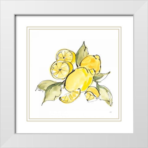 Lemon Still Life III White Modern Wood Framed Art Print with Double Matting by Paschke, Chris